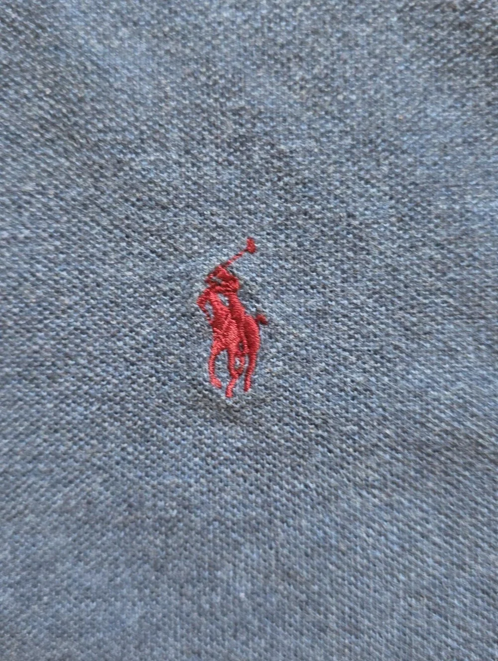 Polo Ralph Lauren - Vintage 90s Heavy Cotton Pique Polo Shirt - XL - Slate Blue